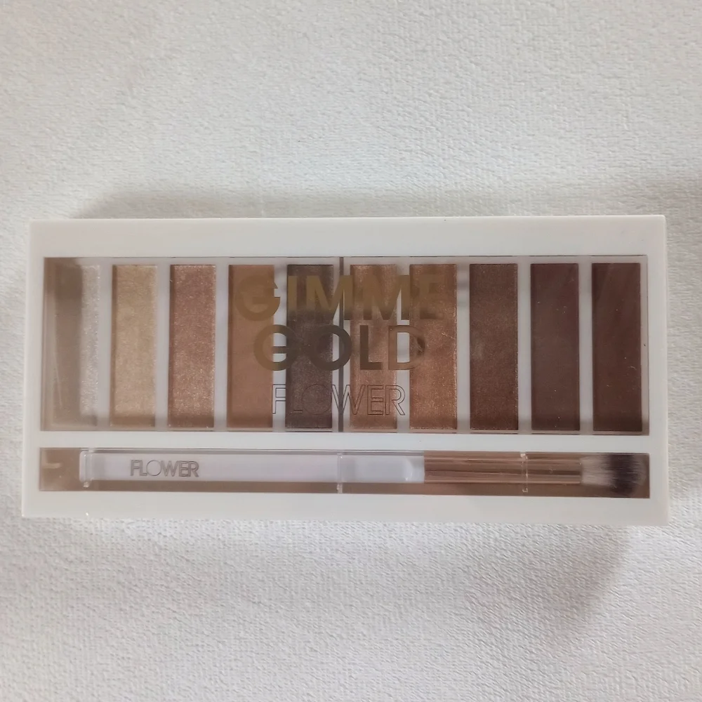 FLOWER▪️Gimme Gold Palette, Foundation Buffing & Concealer Taper Brush Bundle